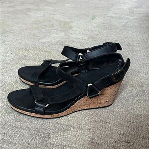 Teva Black Wedge Sandals